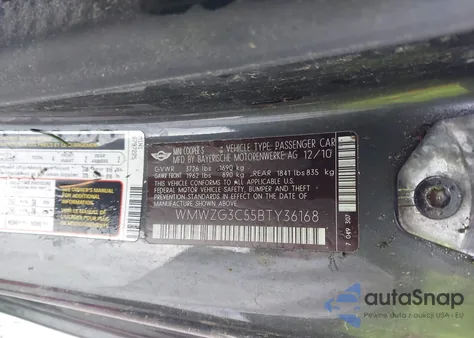 2011 Mini Cooper S Clubman z USA, uszkodzony, nr VIN WMWZG3C55BTY36168